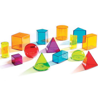 CUERPOS GEOMÉTRICOS TRANSPARENTES 14 PZAS.